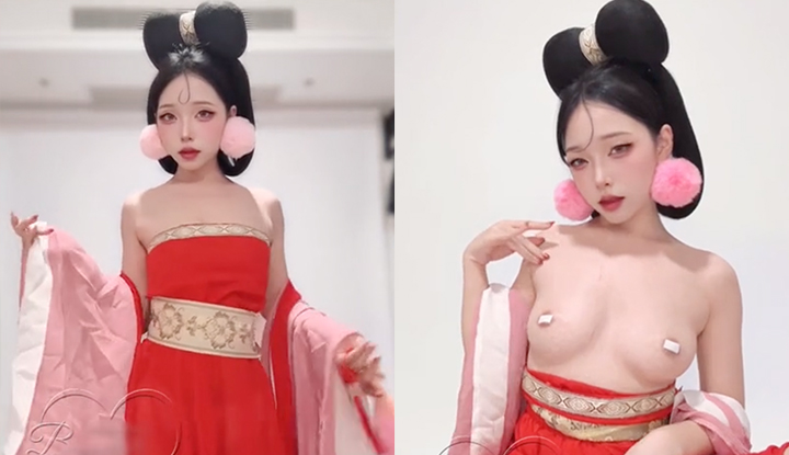 สุดยอดสาวนมโตแฟนเซอร์วิสสุดเสียว บังนี่ บอนนี่ คลิปแอบถ่ายจริงล่าสุด! เมคอัพจัดเต็มชุดผ้าบางแดงโปร่ง โชว์นมเล่นบอนดาจ!