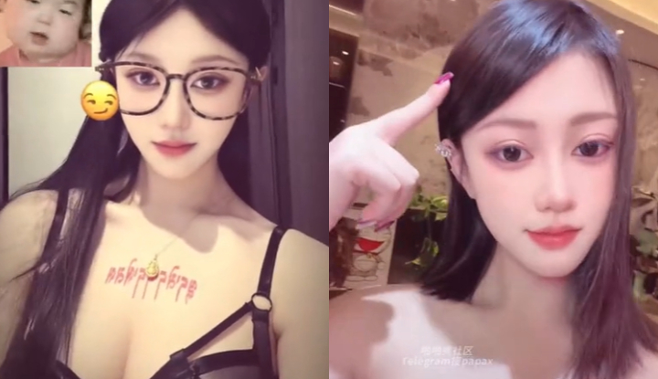 身材姣好的眼鏡美女大方展現身材