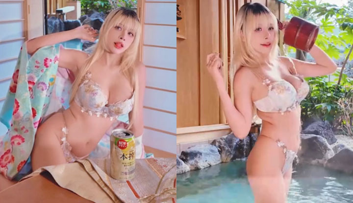 hot girl byoru on twitter: a super seductive spring hot spring yukata - big butt, beautiful pussy, breasts overflowing, wet pussy shaking and cumming everywhere.