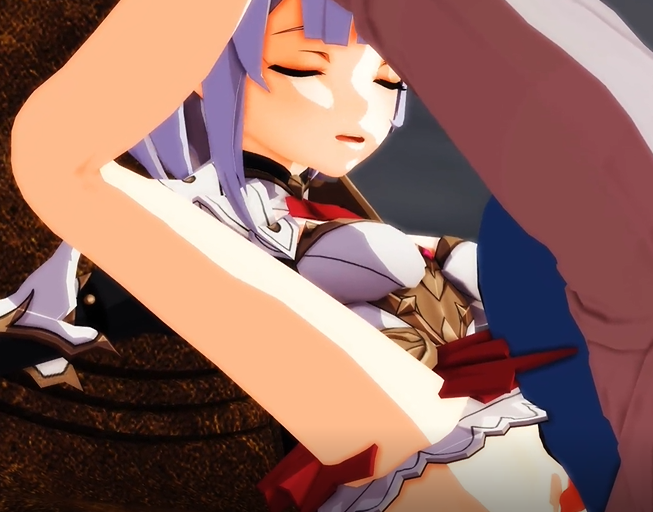 原神・ノエル椅子に縛り付けられてレイプ!3穴sex