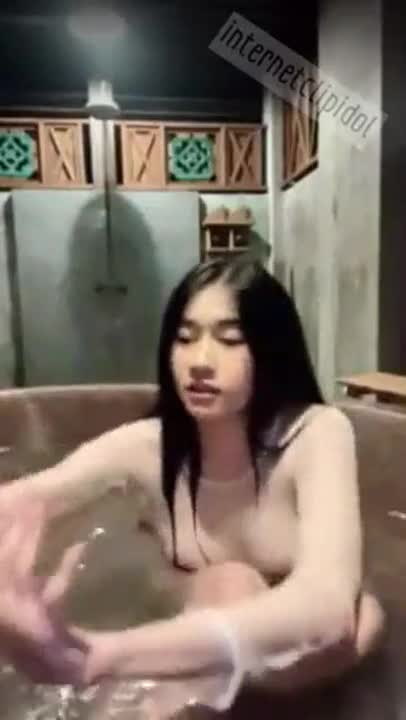 Younger sister taking a shower